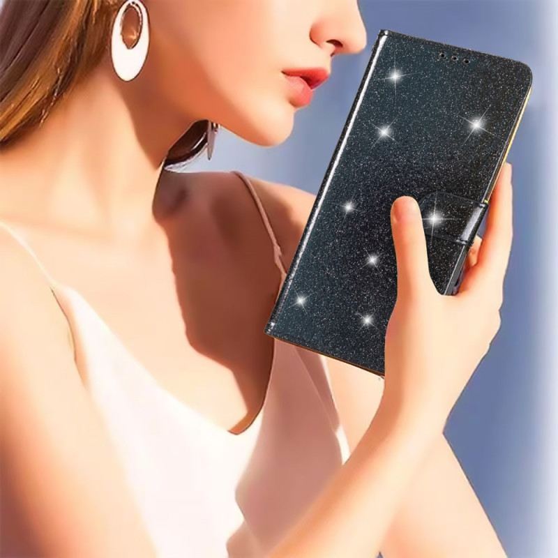 Bőrtok Samsung Galaxy S24 5g Glitterrel