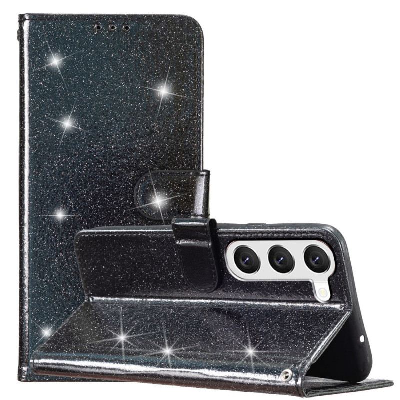 Bőrtok Samsung Galaxy S24 5g Glitterrel
