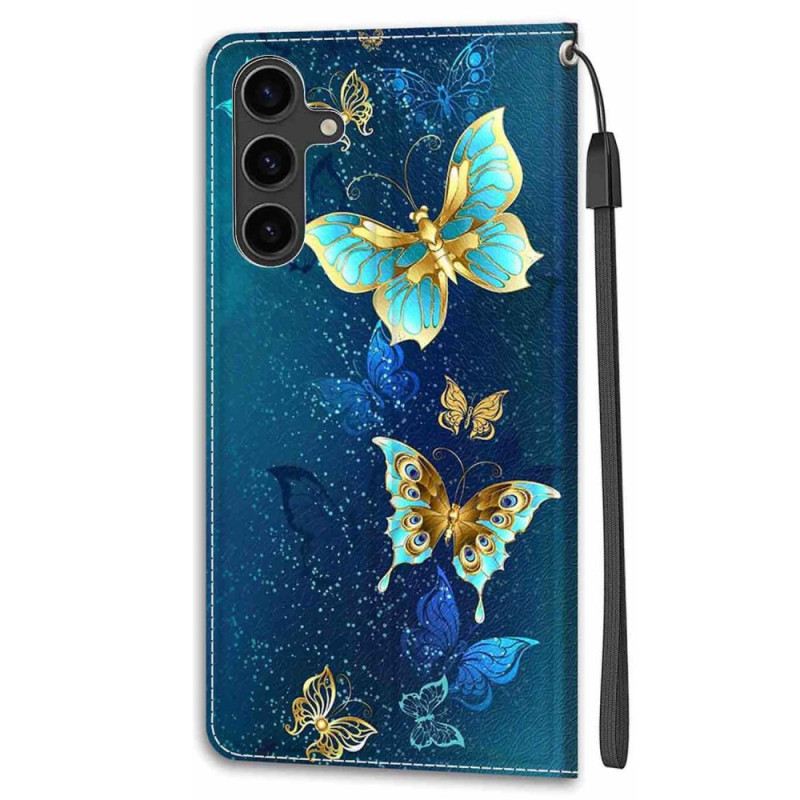 Bőrtok Samsung Galaxy S24 5g Két Pillangó Szíjjal