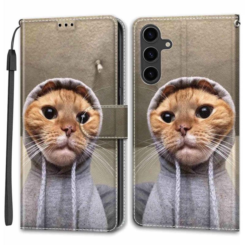 Bőrtok Samsung Galaxy S24 5g Yo Cat Nyakpánttal