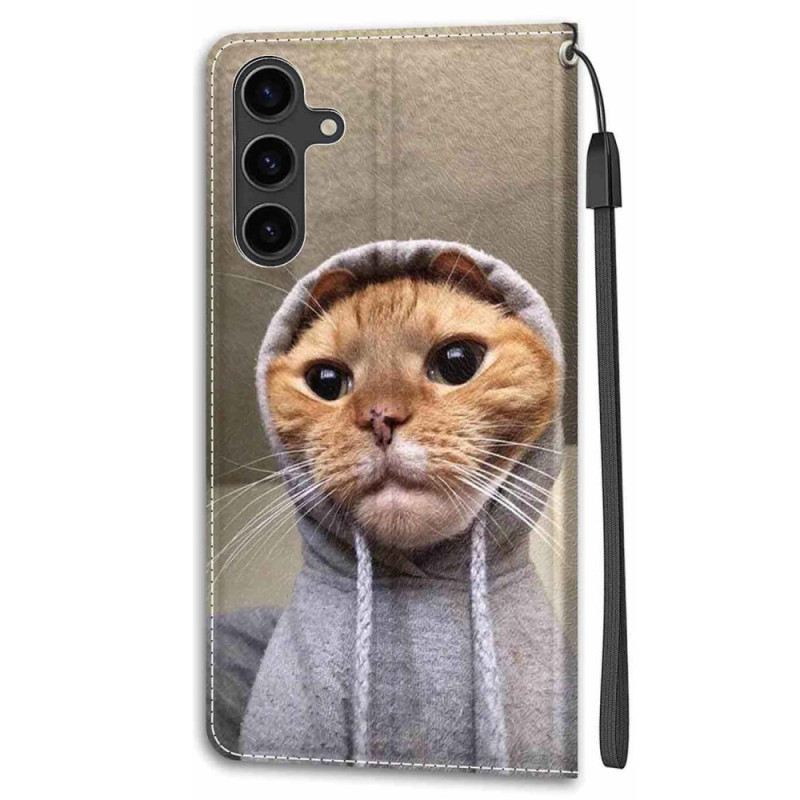 Bőrtok Samsung Galaxy S24 5g Yo Cat Nyakpánttal