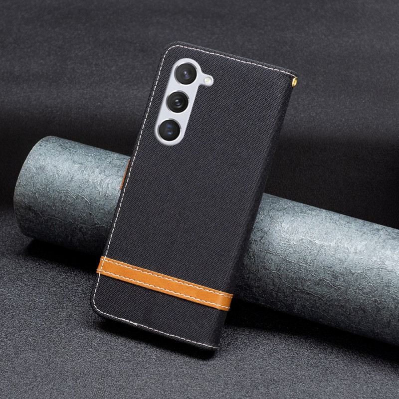 Kinyitható Tokok Samsung Galaxy S24 5g Szíjjal Ellátott Szövet