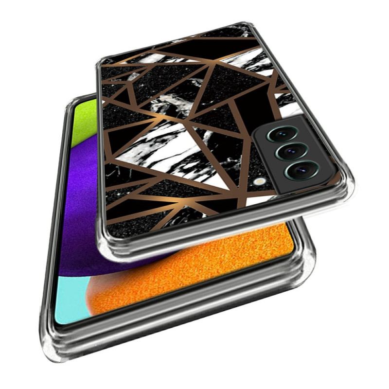 Mobiltelefon Tokok Samsung Galaxy S24 5g Absztrakt Márványmintás Fekete Geometria