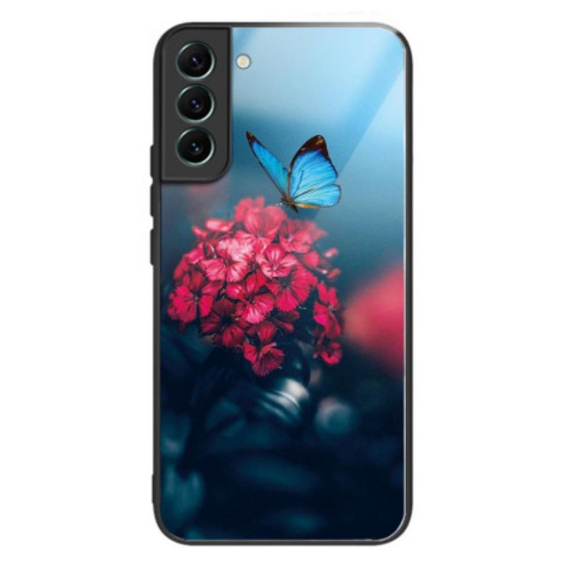 Tok Samsung Galaxy S24 5g Kék Pillangó Edzett Üveg