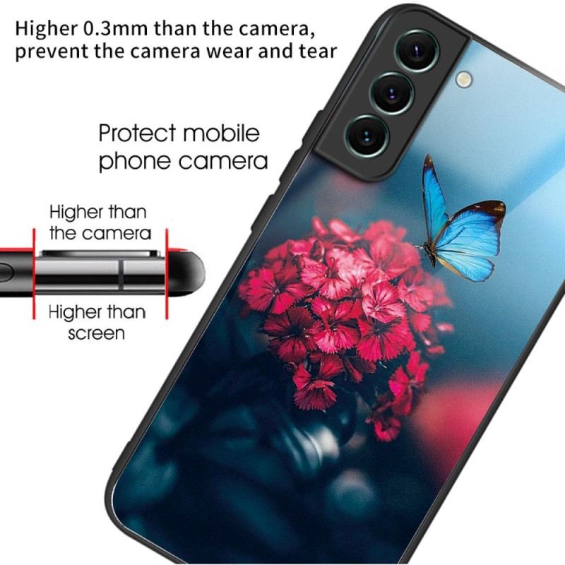 Tok Samsung Galaxy S24 5g Kék Pillangó Edzett Üveg