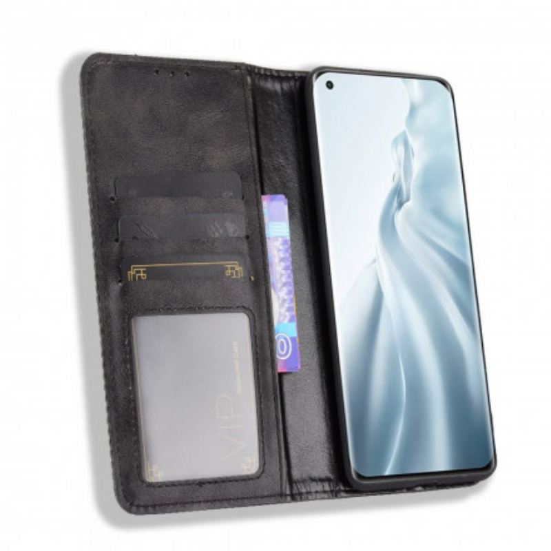 Fliptok Xiaomi Mi 11 (5G) Bőrtok Stilizált Vintage Bőrhatás