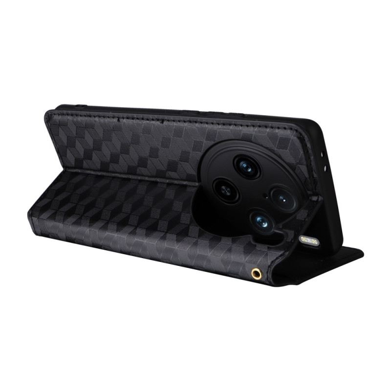 Bőrtok Vivo X100 Pro Rombuszminta