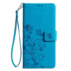 Bőrtok Vivo X100 Pro Virágmintás Szíj