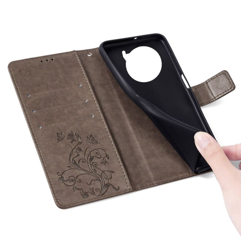 Bőrtok Vivo X100 Pro Virágmintás Szíj