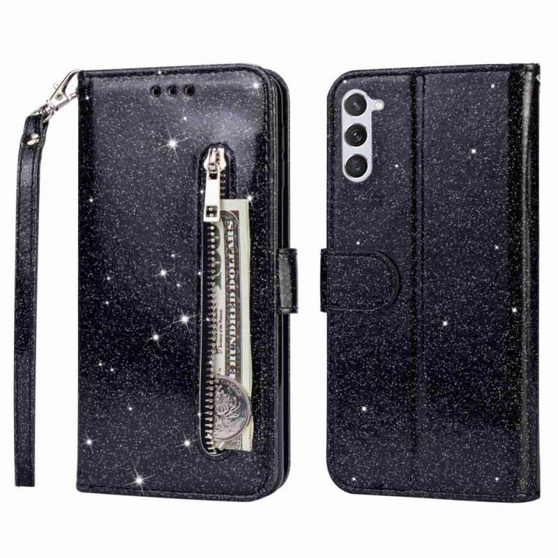 Fliptok / Bőrtok Samsung Galaxy S23 5G Csillogó Érme Pénztárca