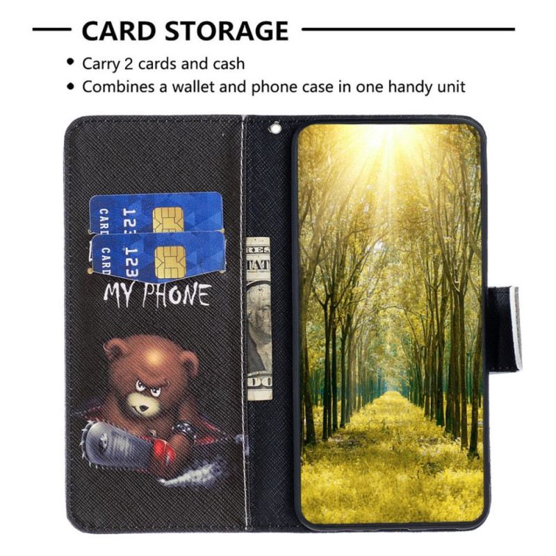 Fliptok / Bőrtok Samsung Galaxy S23 5G Veszélyes Medve