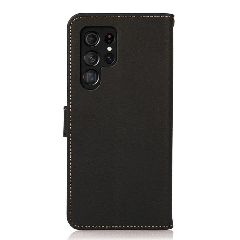 Fliptok / Bőrtok Samsung Galaxy S23 Ultra 5G Khazneh Rfid Valódi Bőr