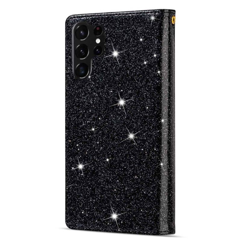 Fliptok / Bőrtok Samsung Galaxy S23 Ultra 5G Tárcatok Flitteres Pénztárca