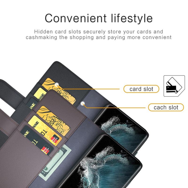 Fliptok / Bőrtok Samsung Galaxy S23 Ultra 5G Valódi Bőr