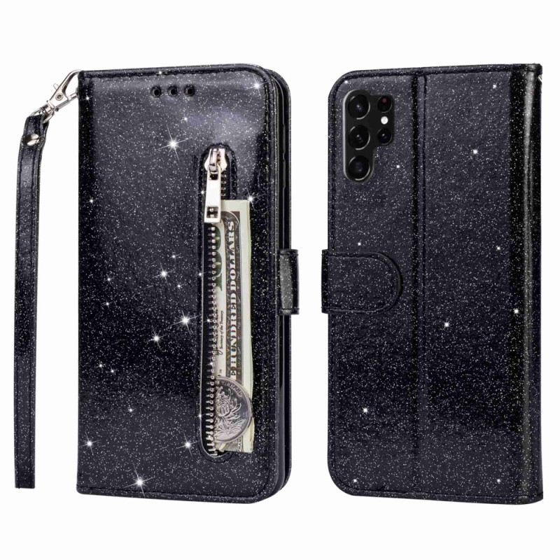 Fliptok Samsung Galaxy S23 Ultra 5G Csillogó Érme Pénztárca