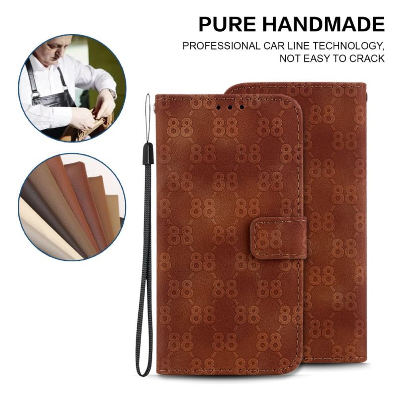 Bőrtok Realme C55 88-as Minta Pánttal