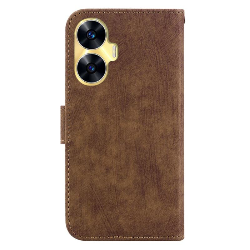 Bőrtok Realme C55 Aranyos Tigris