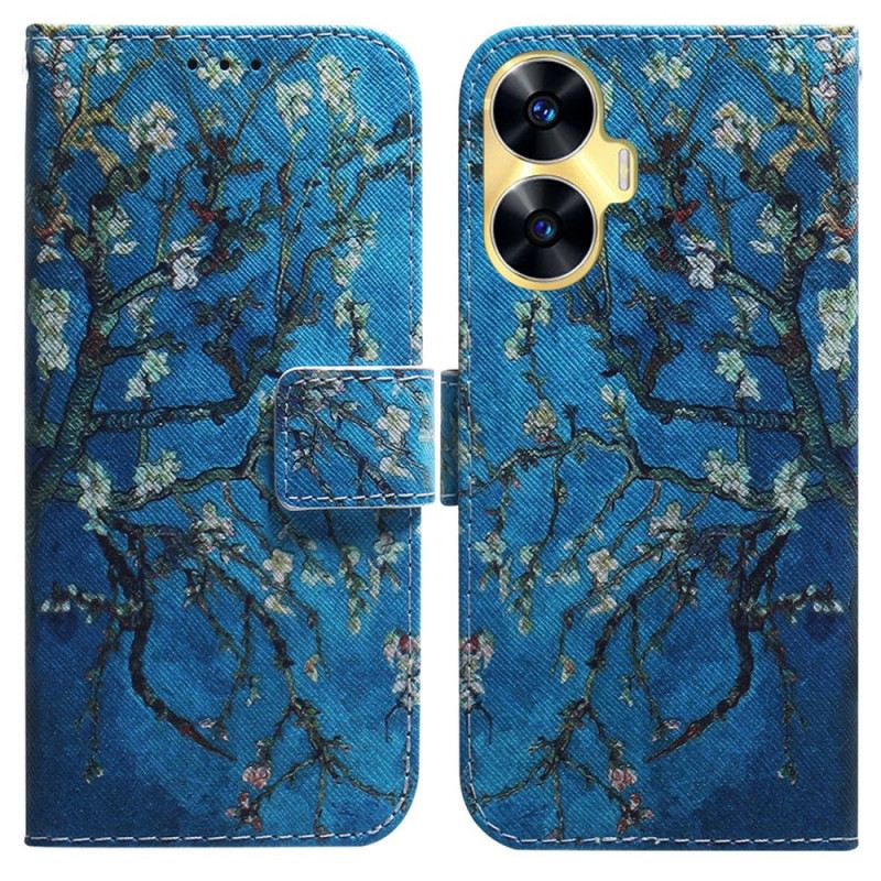 Bőrtok Realme C55 Barackvirágok