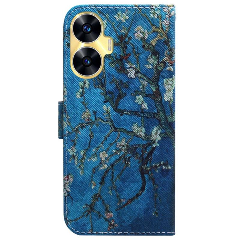 Bőrtok Realme C55 Barackvirágok