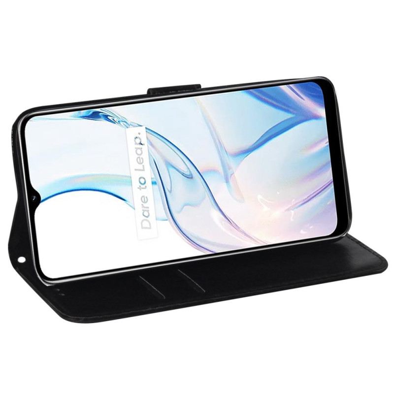 Bőrtok Realme C55 Diszkó Stílusú Pántos Pénztárca