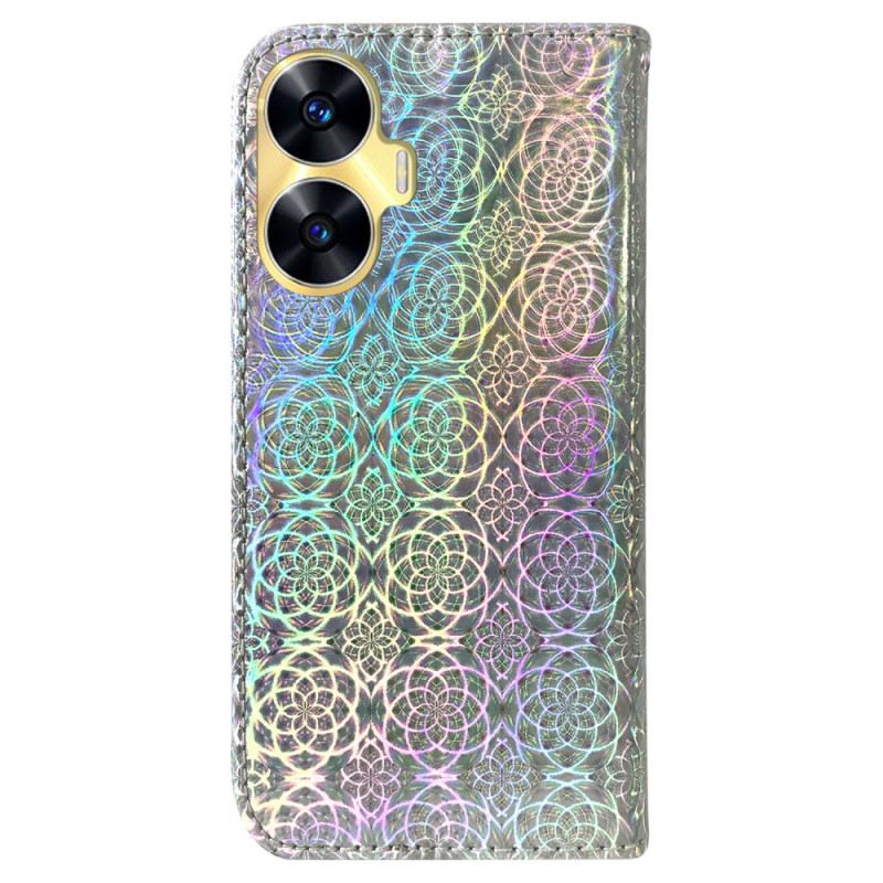 Bőrtok Realme C55 Diszkó Stílusú Pántos Pénztárca