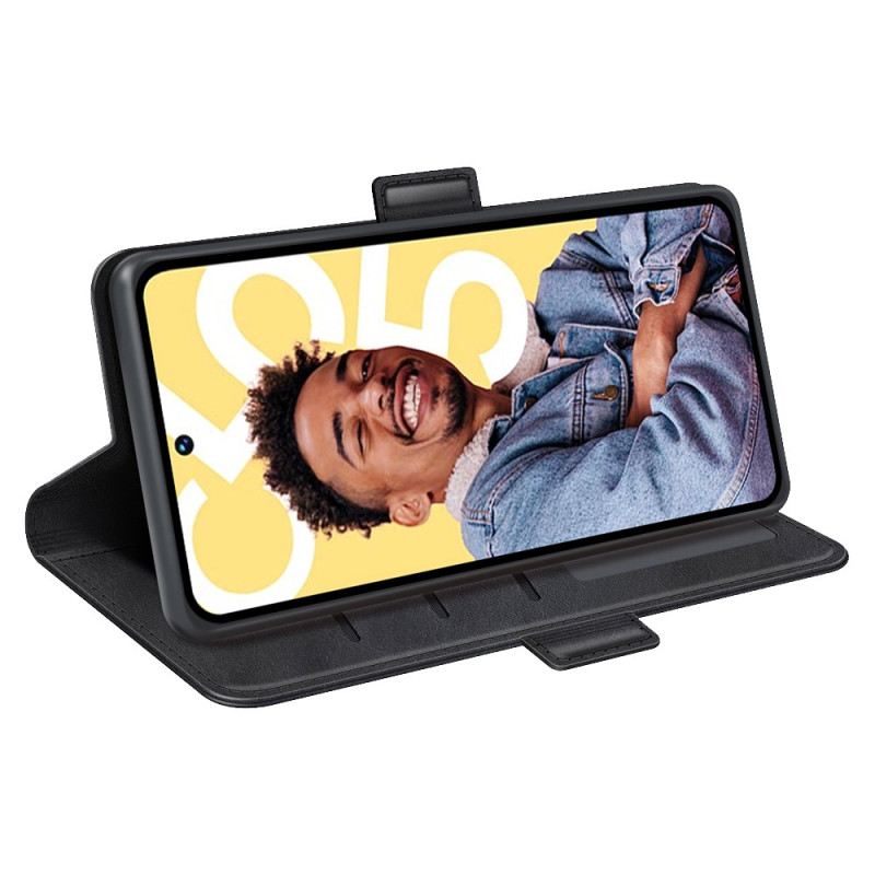 Bőrtok Realme C55 Dupla Csattal