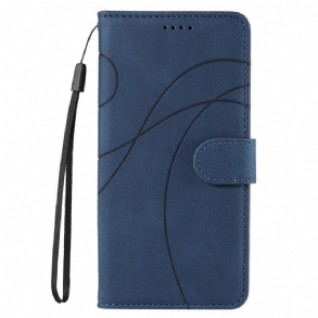 Bőrtok Realme C55 Hullámos Vonalak Nyakpánttal