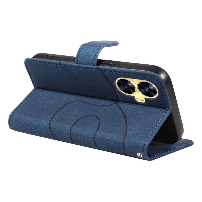 Bőrtok Realme C55 Hullámos Vonalak Nyakpánttal