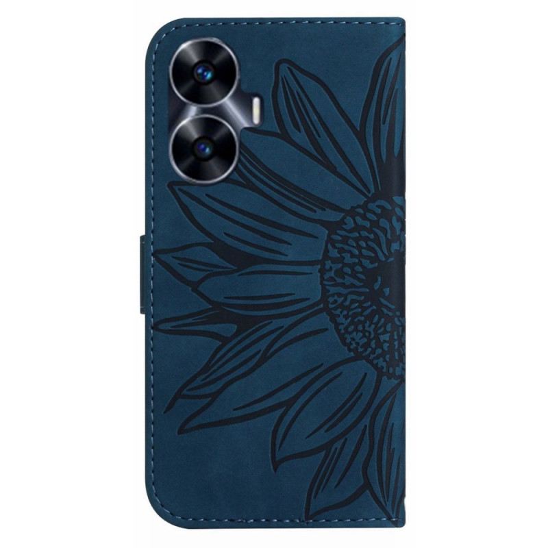 Bőrtok Realme C55 Napraforgómintás Válltáska