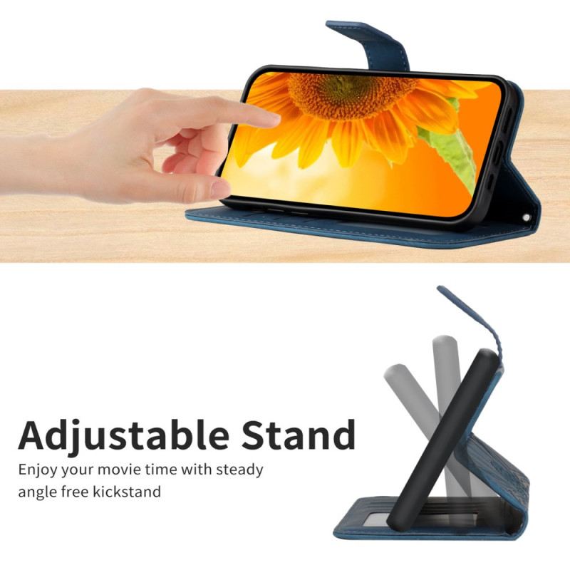 Bőrtok Realme C55 Napraforgómintás Válltáska