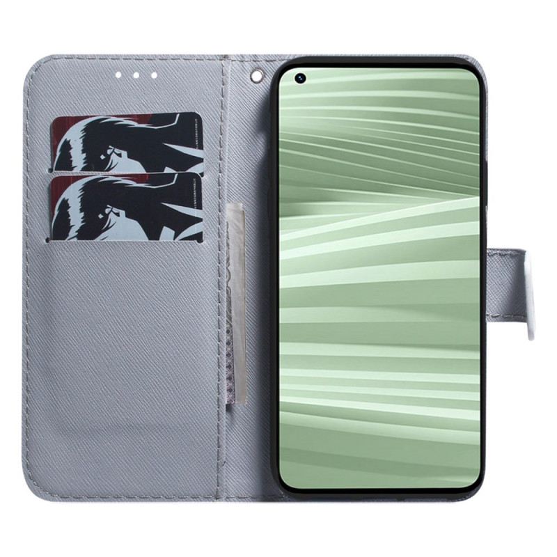 Kinyitható Bőrtok Realme C55 Álmodozó Oroszlán