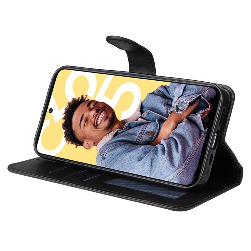 Kinyitható Bőrtok Realme C55 Bőr Textúrájú Szíj