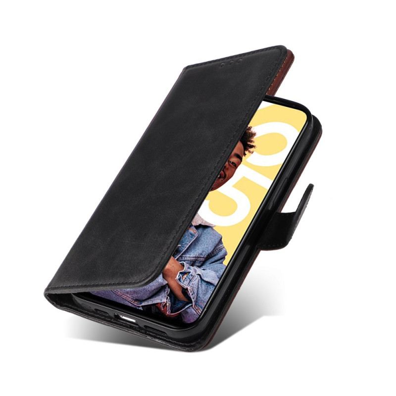 Kinyitható Bőrtok Realme C55 Bőr Textúrájú Szíj