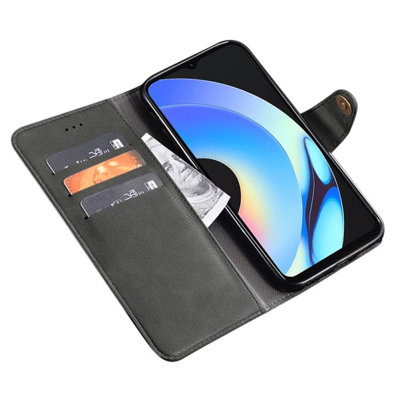 Kinyitható Bőrtok Realme C55 Idewei Arany Gombokkal