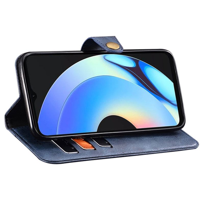 Kinyitható Bőrtok Realme C55 Idewei Arany Gombokkal