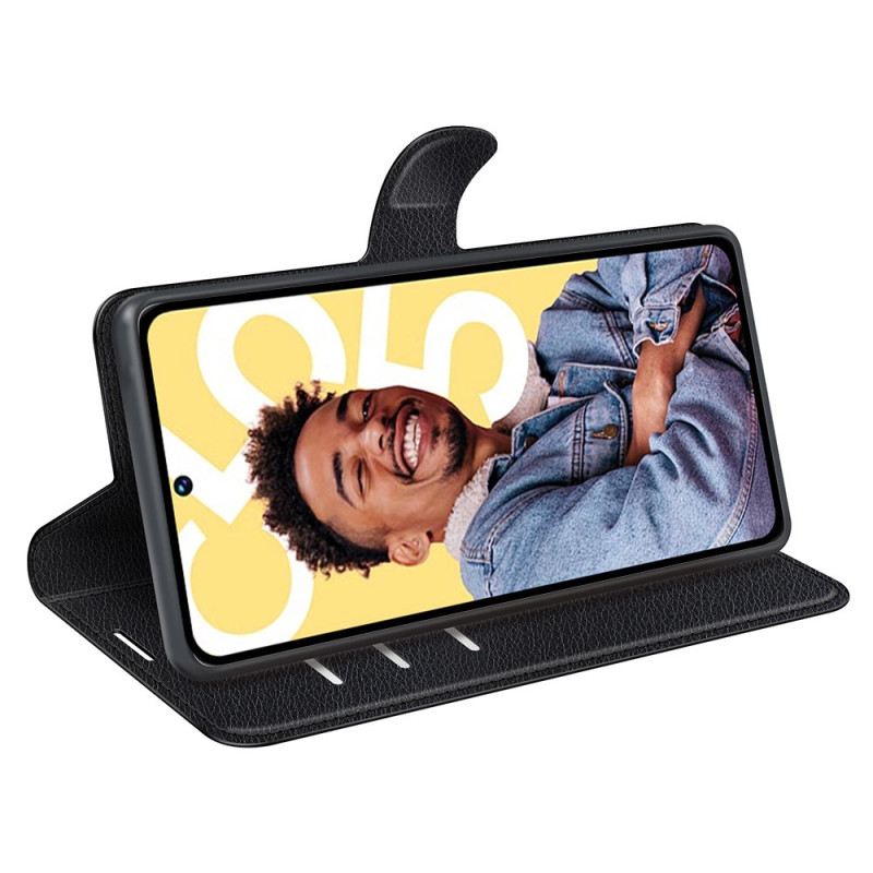 Kinyitható Bőrtok Realme C55 Klasszikus Licsi Műbőr