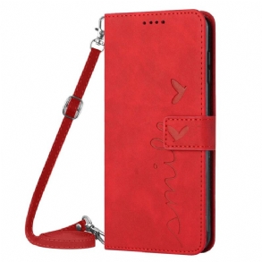 Kinyitható Bőrtok Realme C55 Mosolygós Vállpánttal