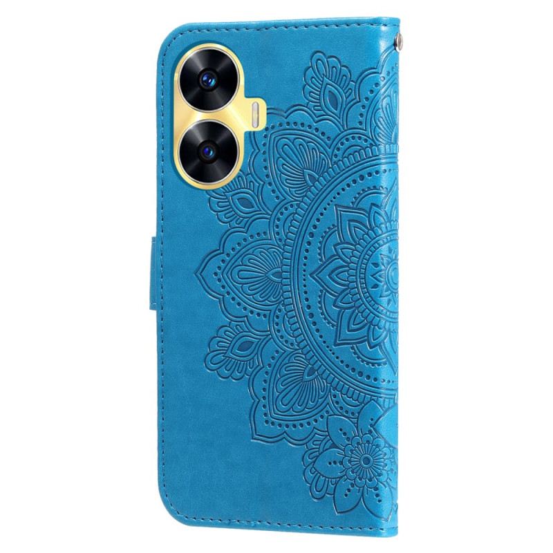 Kinyitható Bőrtok Realme C55 Virágmintás Szíj