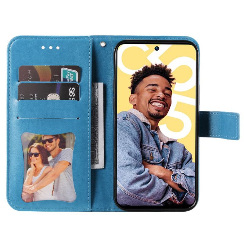 Kinyitható Bőrtok Realme C55 Virágmintás Szíj