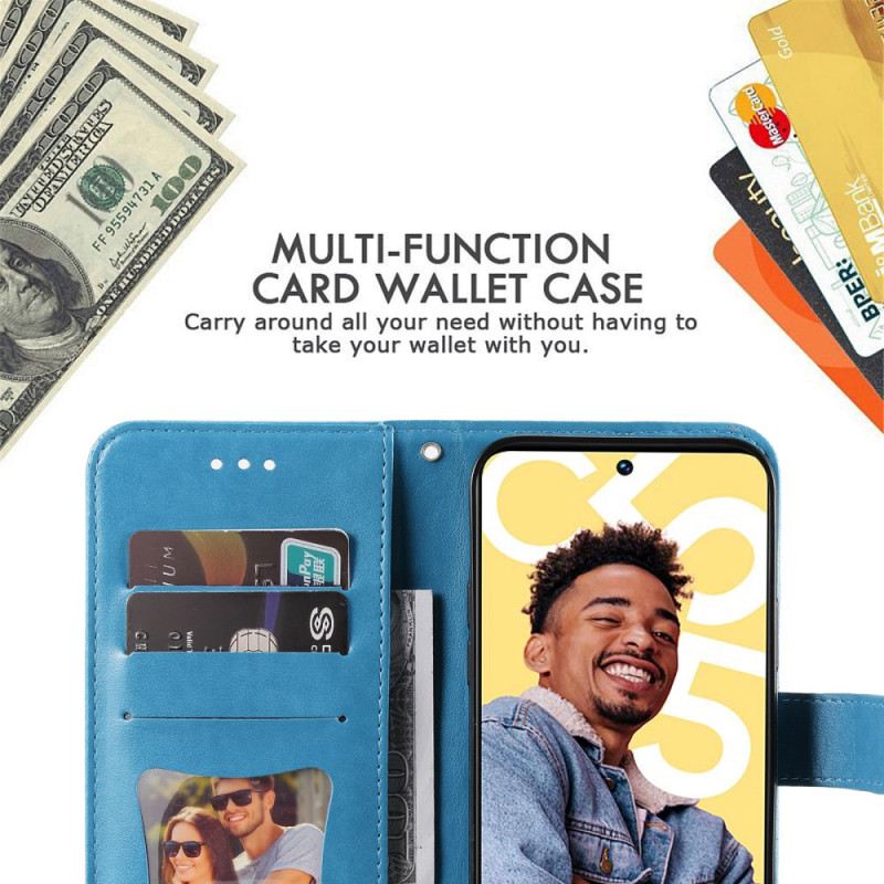 Kinyitható Bőrtok Realme C55 Virágmintás Szíj