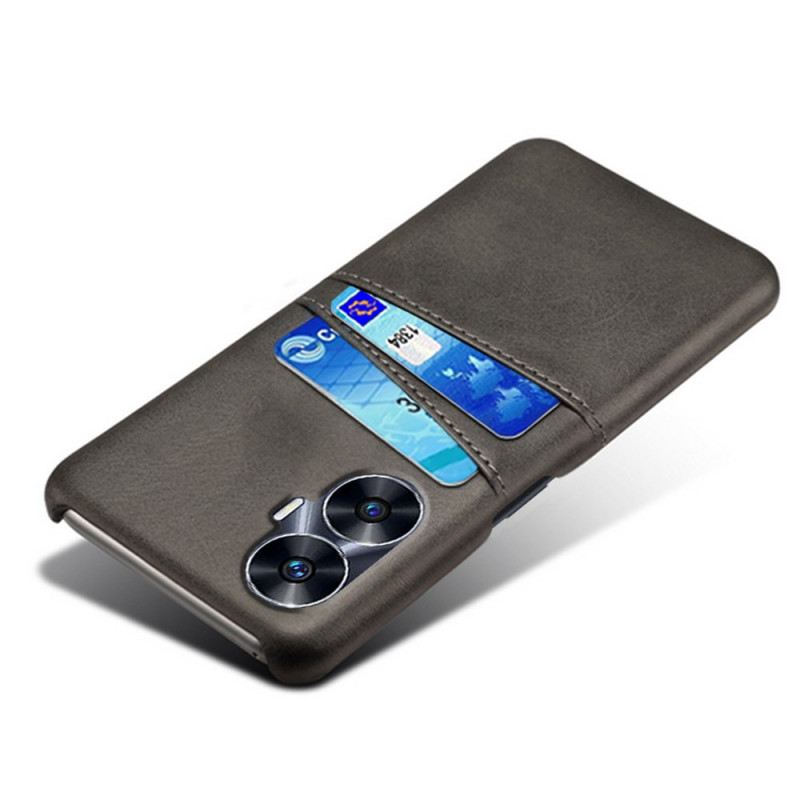 Mobiltelefon Tokok Realme C55 Bőrhatású Dupla Kártyatartó