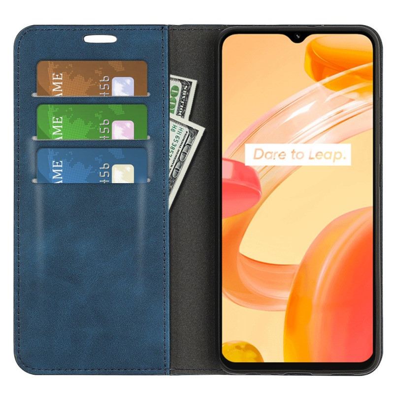 Fliptok Realme C30 Bőrtok Bőrérintési Érzés