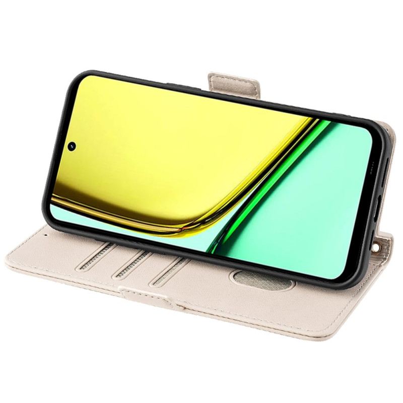 Bőrtok Realme C67 Aranylánc