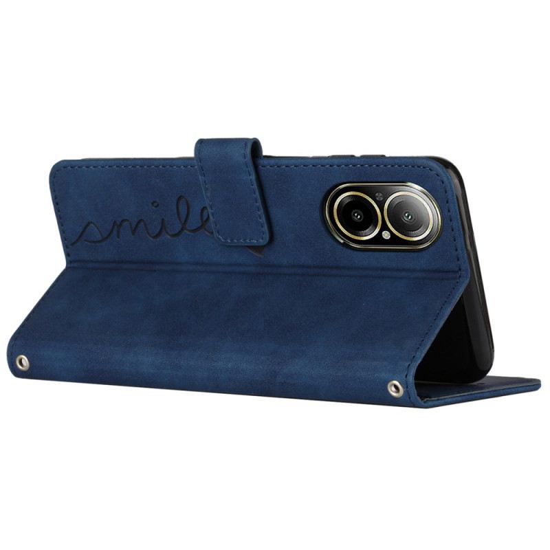 Bőrtok Realme C67 Mosolygós Velúr Hatású Pénztárca