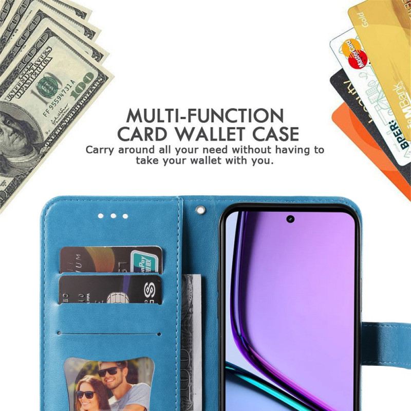 Kinyitható Tokok Realme C67 Virágmintás Pánttal