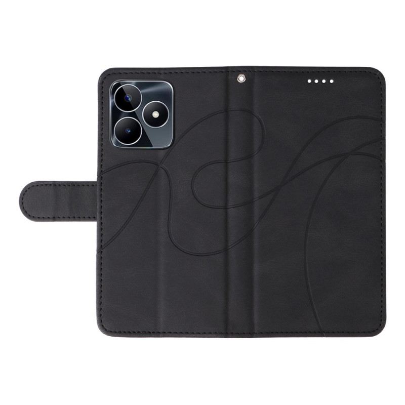 Bőrtok Realme C53 Hullámos Vonalak