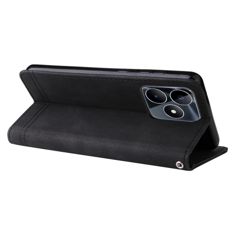 Bőrtok Realme C53 Szegecses Pánttal