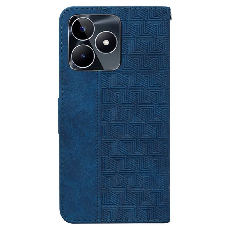 Bőrtok Realme C53 Szőtt Mintás Szíj