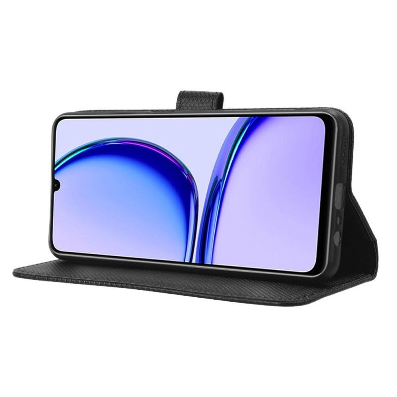 Kinyitható Bőrtok Realme C53 Texturált Pánttal