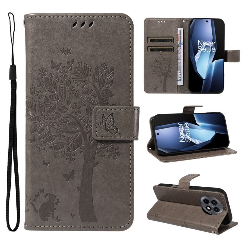 Bőrtok Oneplus 13r Fa És Macska